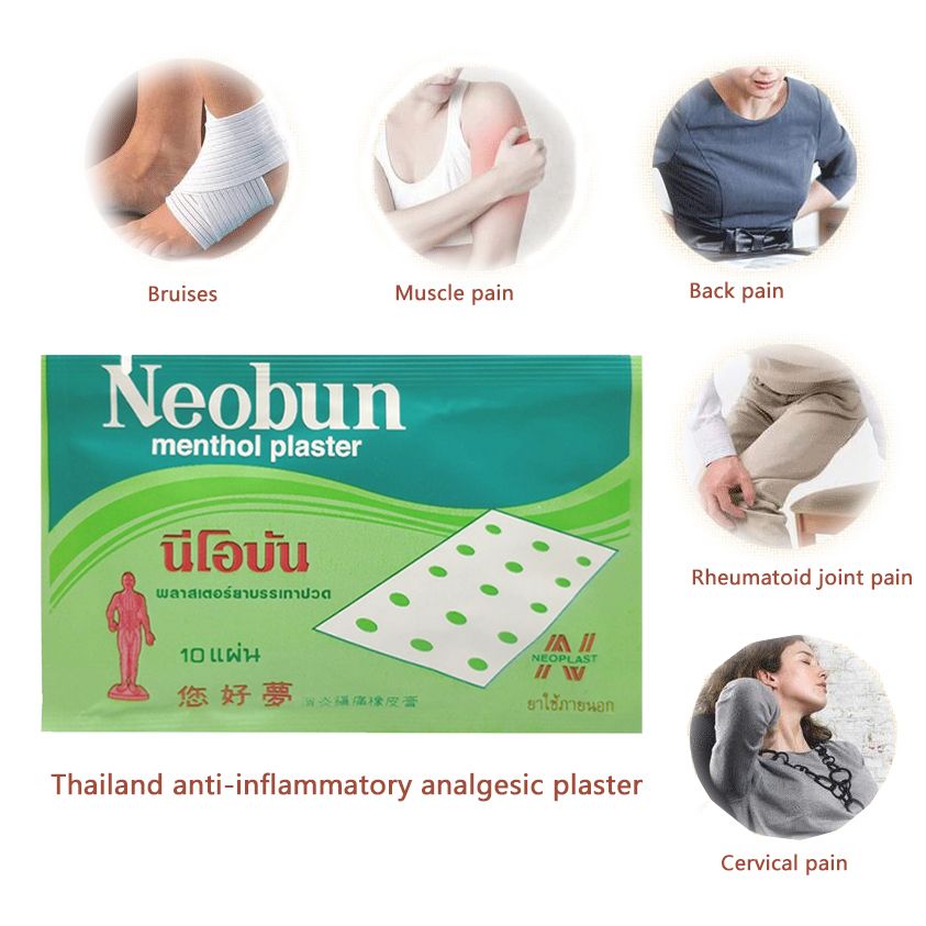 Thailand 20pcs Muscle Relief Paster Patch Rheumatism Anti-inflammatory Analgesic Treatment Neobun Pain Aches
