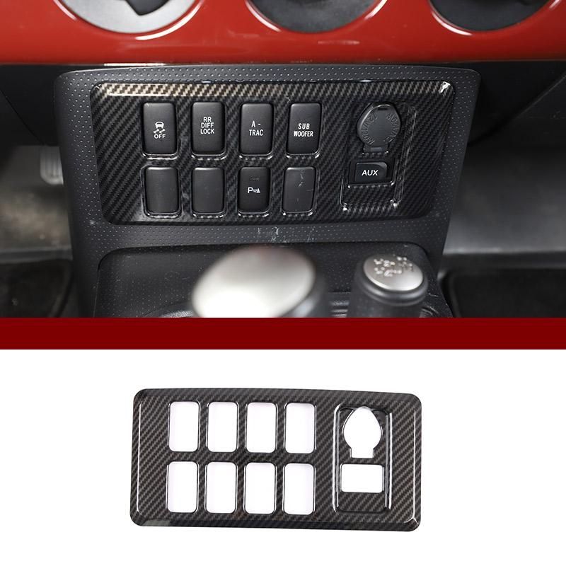 For Toyota FJ Cruiser 2007-2021 ABS Carbon Fiber Center Control Dashboard Steering Wheel Door Decoration Sticker Car Accessories