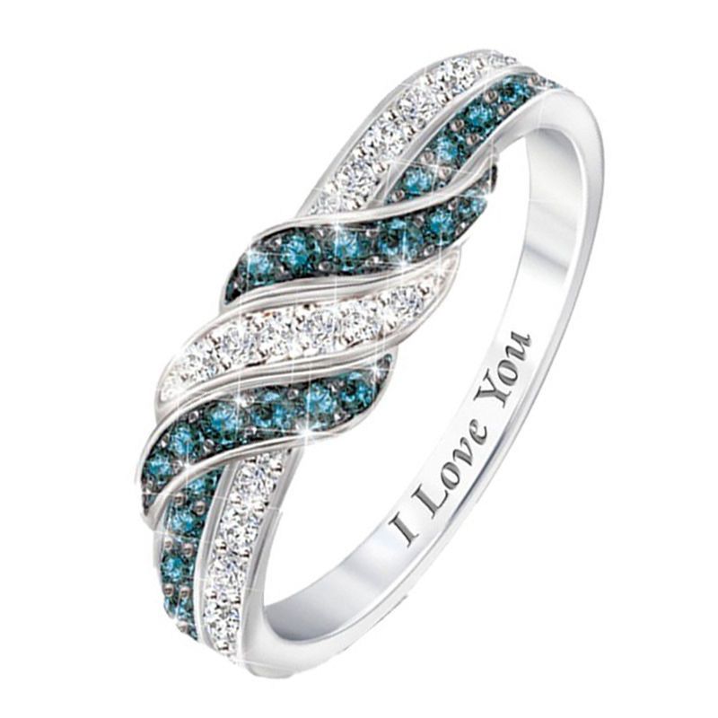 Women Shining Rhinestone Inlaid I Love You Letters Wedding-