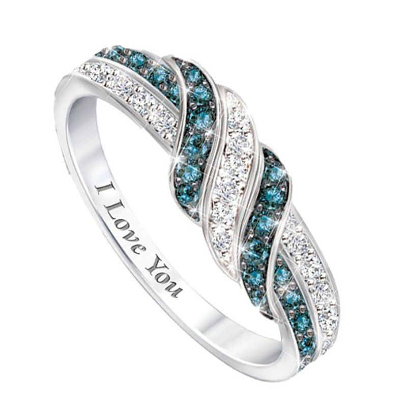 Women Shining Rhinestone Inlaid I Love You Letters Wedding-