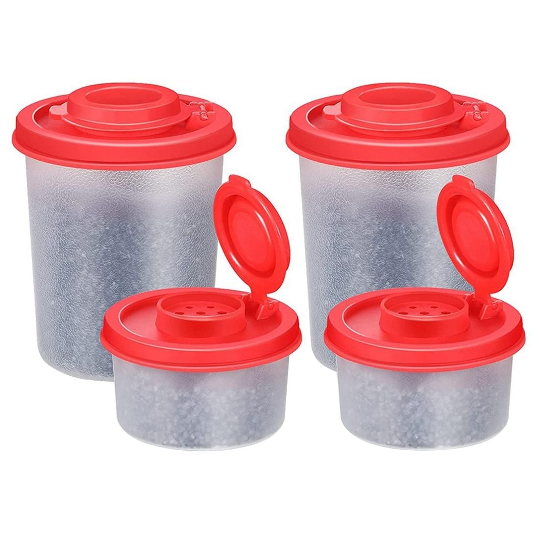 4 Pieces Salt and Pepper Shakers Spice Containers with Lids