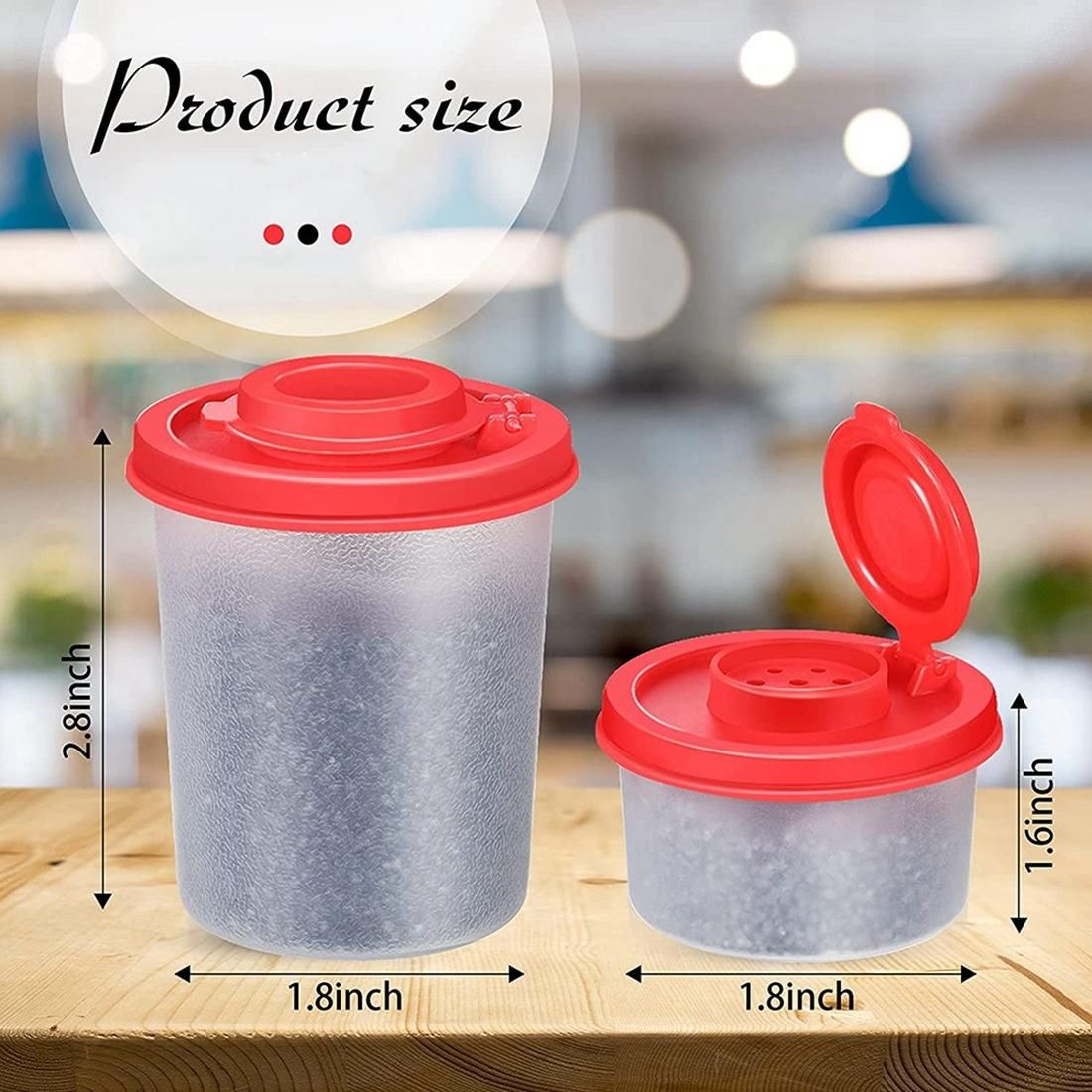 4 Pieces Salt and Pepper Shakers Spice Containers with Lids