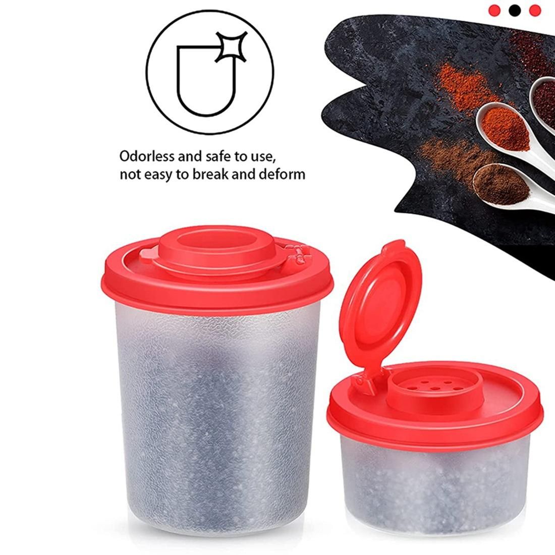 4 Pieces Salt and Pepper Shakers Spice Containers with Lids