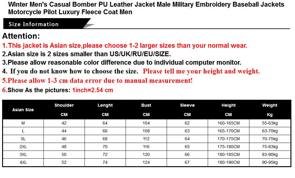 Men's Fashion Bomber PU Leather Jacket Baseball Jackets