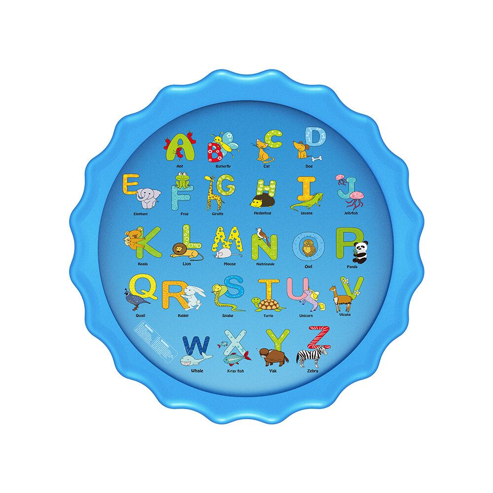 Wevon Splash Playing Pad 67" Sprinkle Play Mat Sprinkler Pad For Kids Sprinkler Pool For Children Outdoor Water Toys Learning Educational Wading Pool For Toddlers Boys Girls Lace
