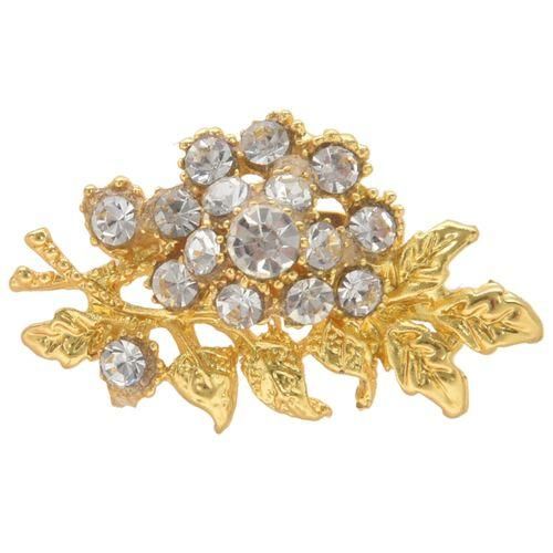 Fashion Luxury Rhinestone Brooch Flower And Leaf Brooch