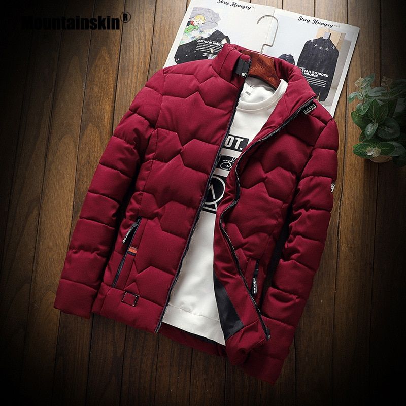 Mountainskin Winter Men Jacket Men's Casual Thicken Warm Cotton Jacket Slim Clothes Youth Soild Jacket Men's Wear SA743