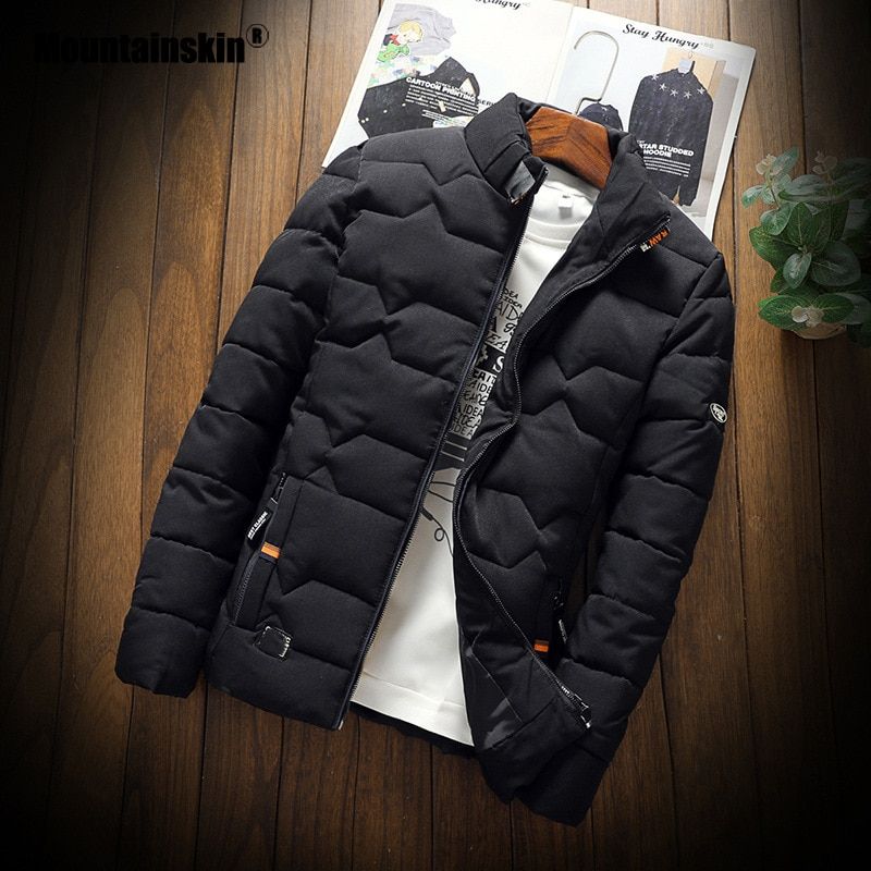 Mountainskin Winter Men Jacket Men's Casual Thicken Warm Cotton Jacket Slim Clothes Youth Soild Jacket Men's Wear SA743