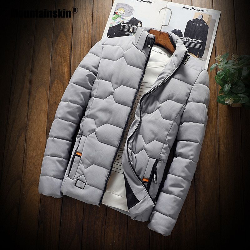 Mountainskin Winter Men Jacket Men's Casual Thicken Warm Cotton Jacket Slim Clothes Youth Soild Jacket Men's Wear SA743