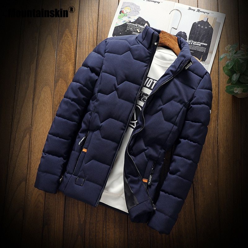 Mountainskin Winter Men Jacket Men's Casual Thicken Warm Cotton Jacket Slim Clothes Youth Soild Jacket Men's Wear SA743