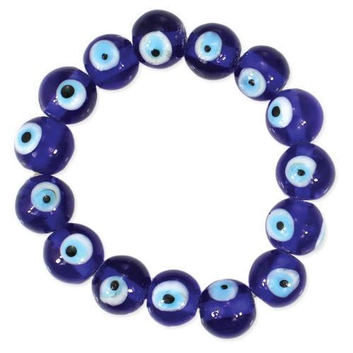 Blue Eye Detail Bead Bracelet With Hand Of Hamsa