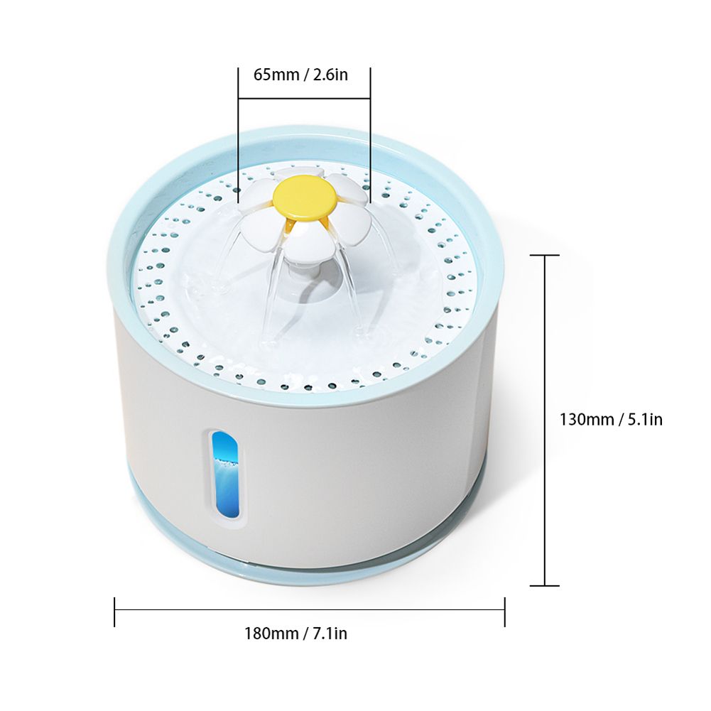 2.4L Automatic Pet Water Fountain With LED Electric USB Dog
