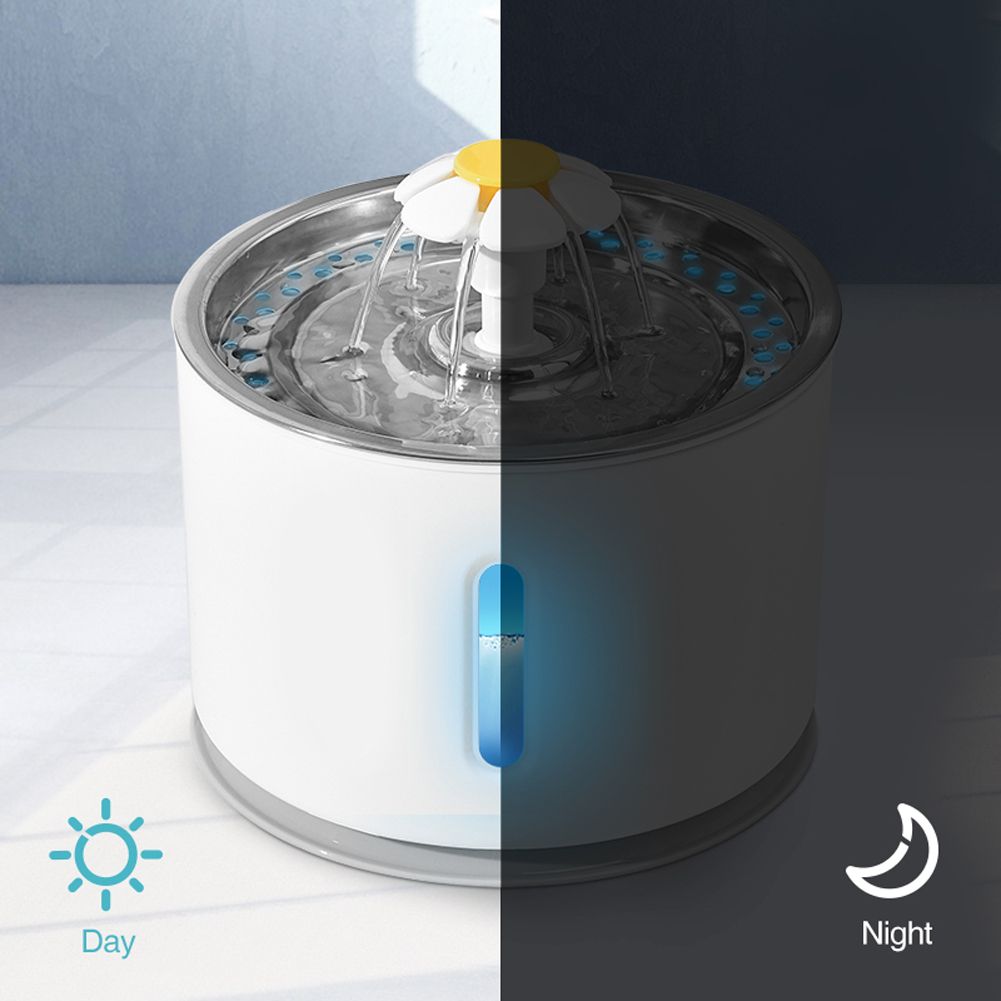 2.4L Automatic Pet Water Fountain With LED Electric USB Dog