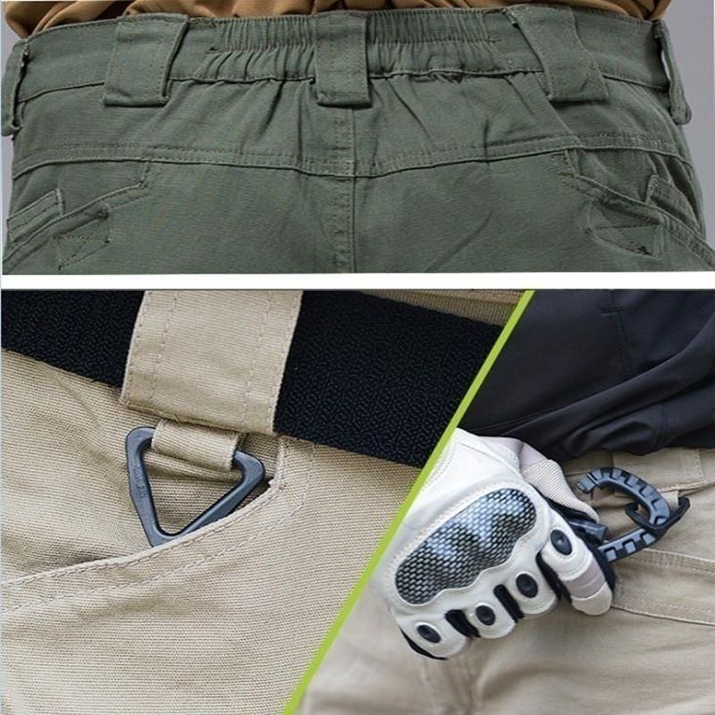 Cargo Pants Men Combat Military Pants Many Pockets Stretch Flexible Man Casual Trousers White