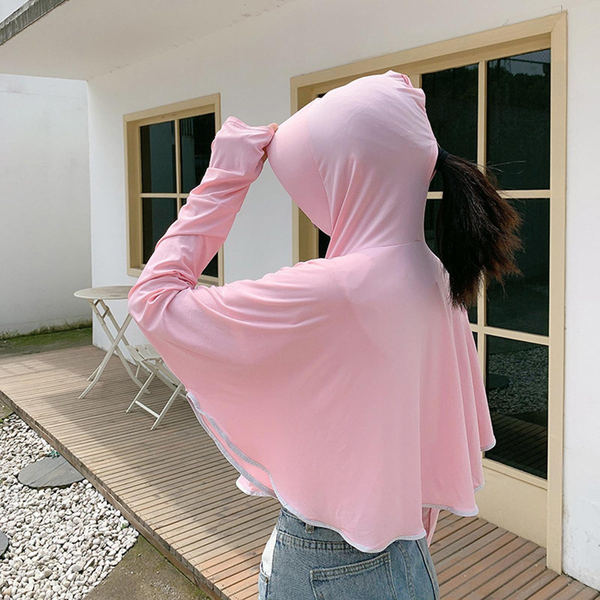 Thin Women Sun Protection Clothing Sun Proof Summer Shirt Jacket Pink
