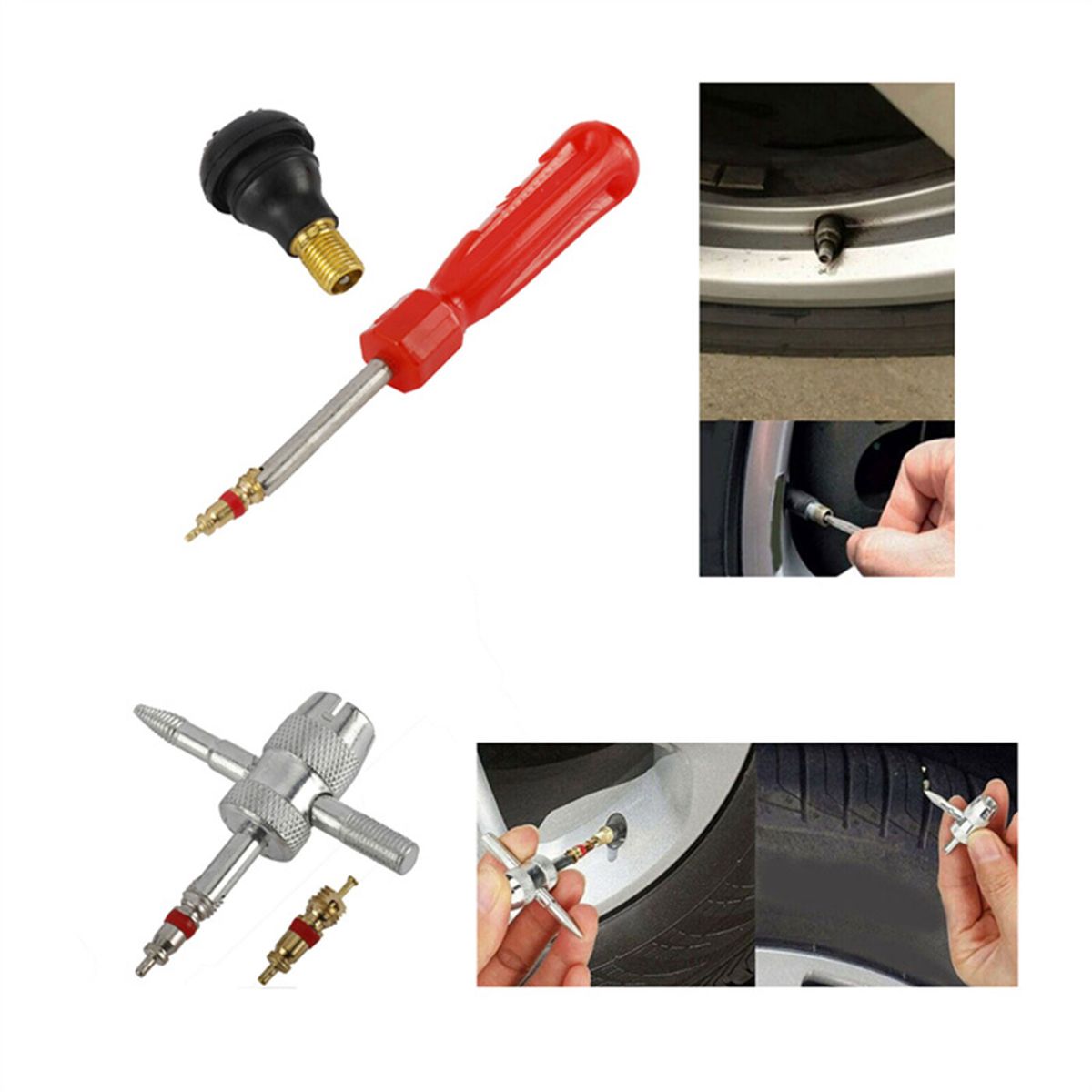 54Pcs Tire Valve Stem Installation Remover Repair Tools Kit
