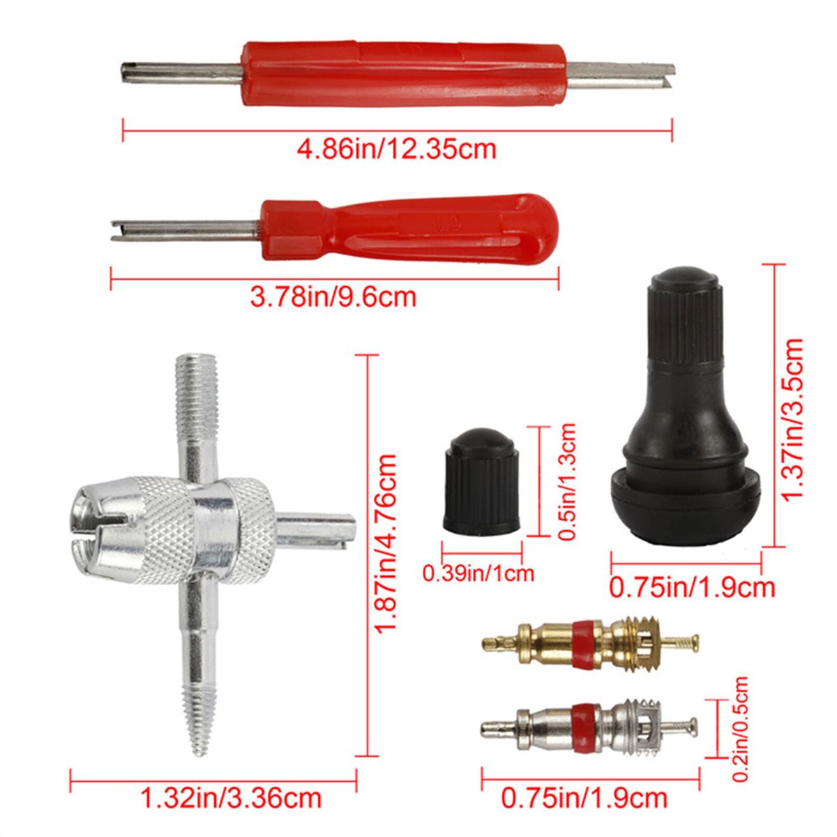 54Pcs Tire Valve Stem Installation Remover Repair Tools Kit