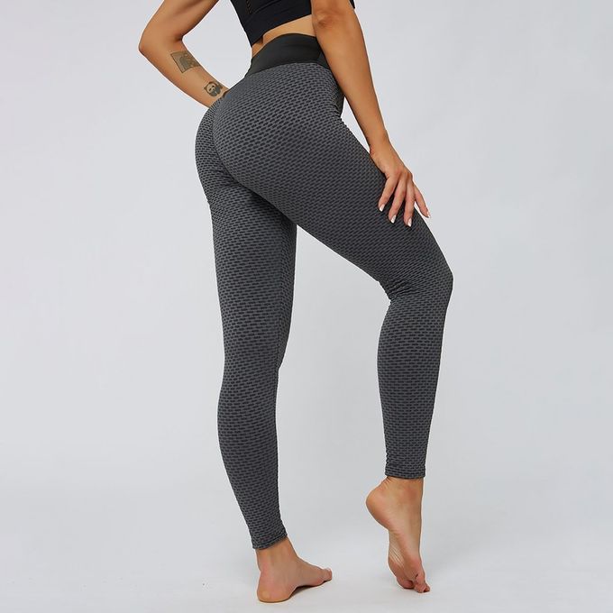 High Waist Beauty  O Ks Honey Omb Hip Lift Fitness Yoga Elasti  Pants-red-XL