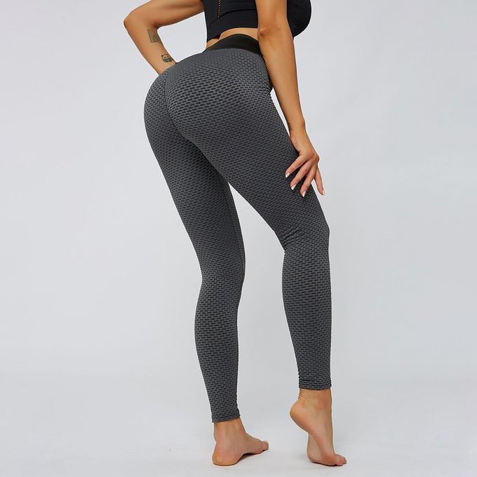 High Waist Beauty  O Ks Honey Omb Hip Lift Fitness Yoga Elasti  Pants-red-XL