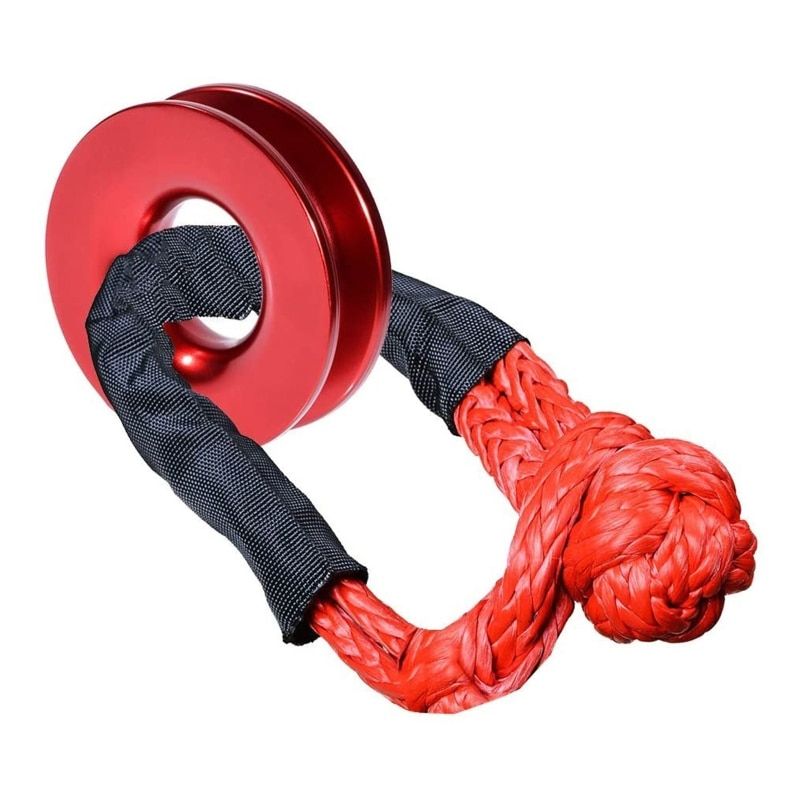 Recovery Ring Auto Towing Rope Loop Snatch Block Winch Pulley Cable Hook 41000lb