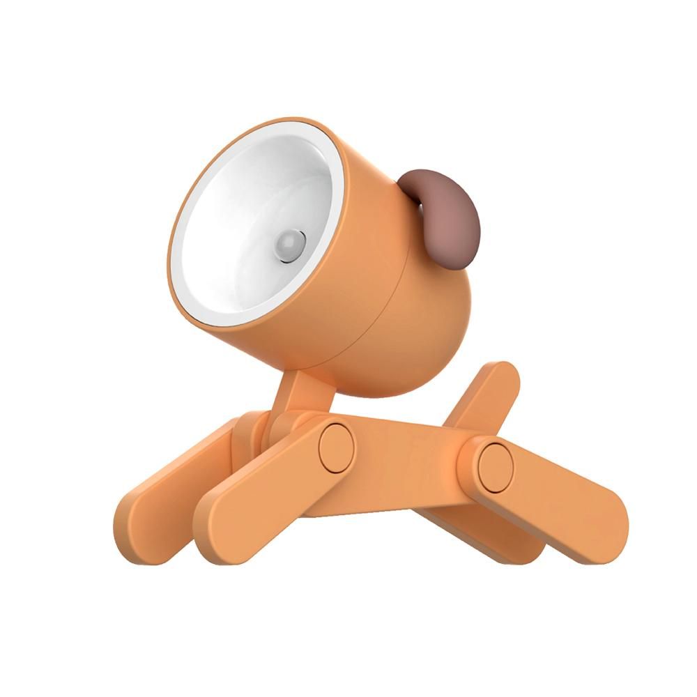 Cartoon Night Light Kid Lamp Mini Dog LED Desk Lamps Cute DIY Portable with Adjustable Phone Holder for Kids Students Bedroom Bookends Nursery Room