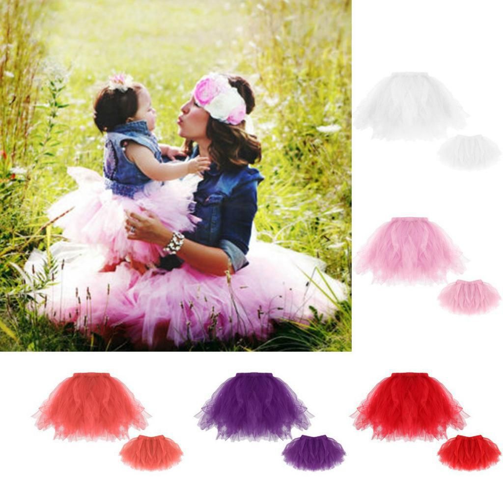 Mom Daughter Sparkly Sequin Ballet Tutu Party Fancy Dress Adult Red