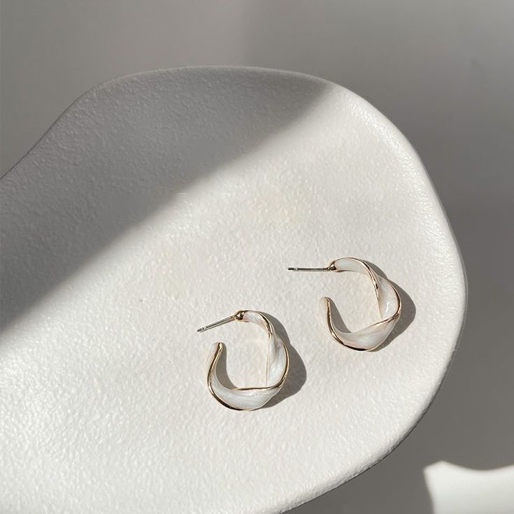 Purple Female Earrings Gentle Quicksand Ear Ring Pearlescent