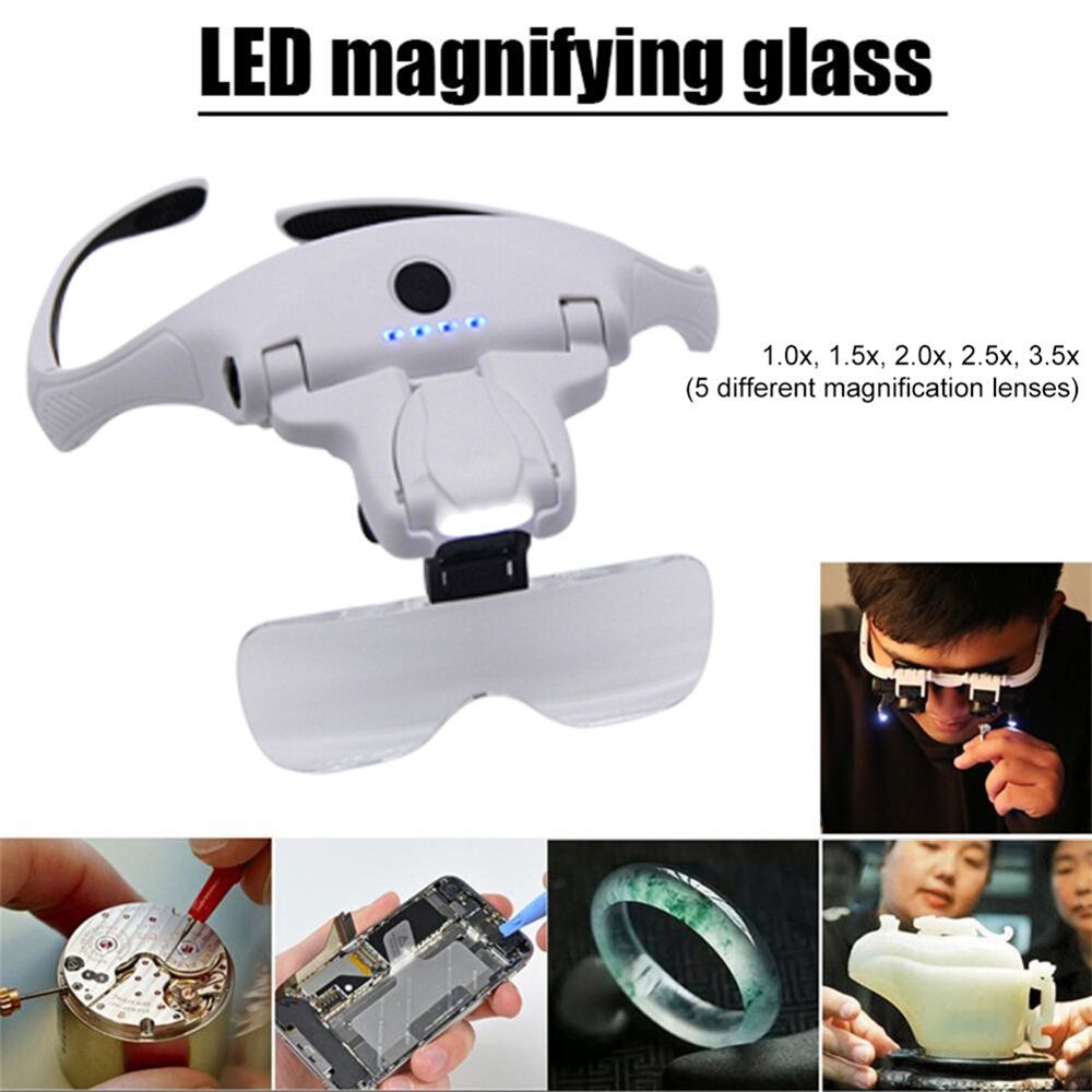 300mah Professional Magnifying Glasses With 5 Lens 1X-3.5X 4