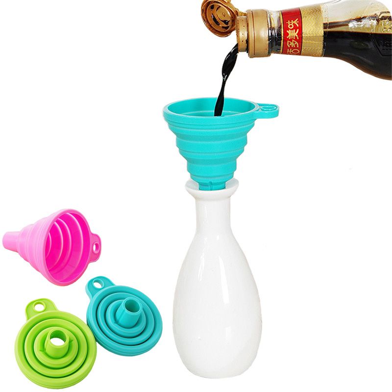 3pcs Kitchen Mini Silicone Funnel Foldable