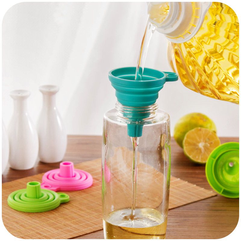 3pcs Kitchen Mini Silicone Funnel Foldable