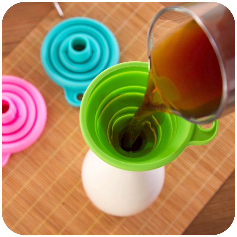 3pcs Kitchen Mini Silicone Funnel Foldable