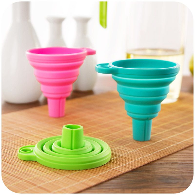 3pcs Kitchen Mini Silicone Funnel Foldable