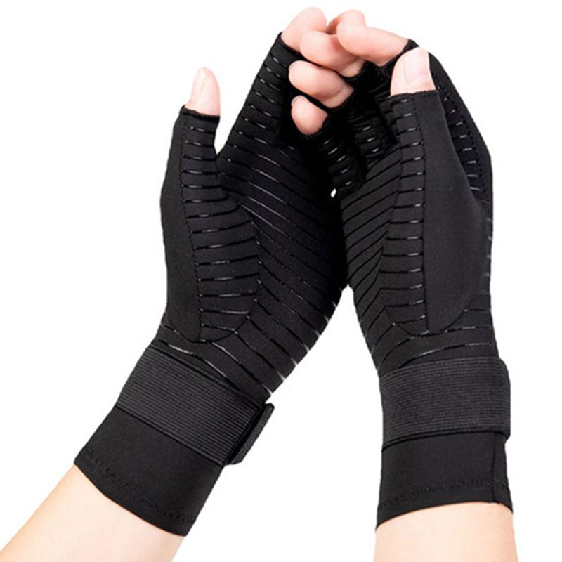 Wrist Compression Arthriti Non-Slip Wear Resistant Lengthened Fitness Guantes Lightweight Breathable Ladies Men Gloves Munequera-Black