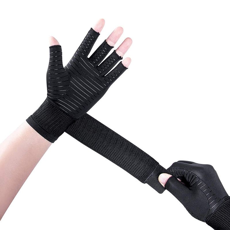 Wrist Compression Arthriti Non-Slip Wear Resistant Lengthened Fitness Guantes Lightweight Breathable Ladies Men Gloves Munequera-Black