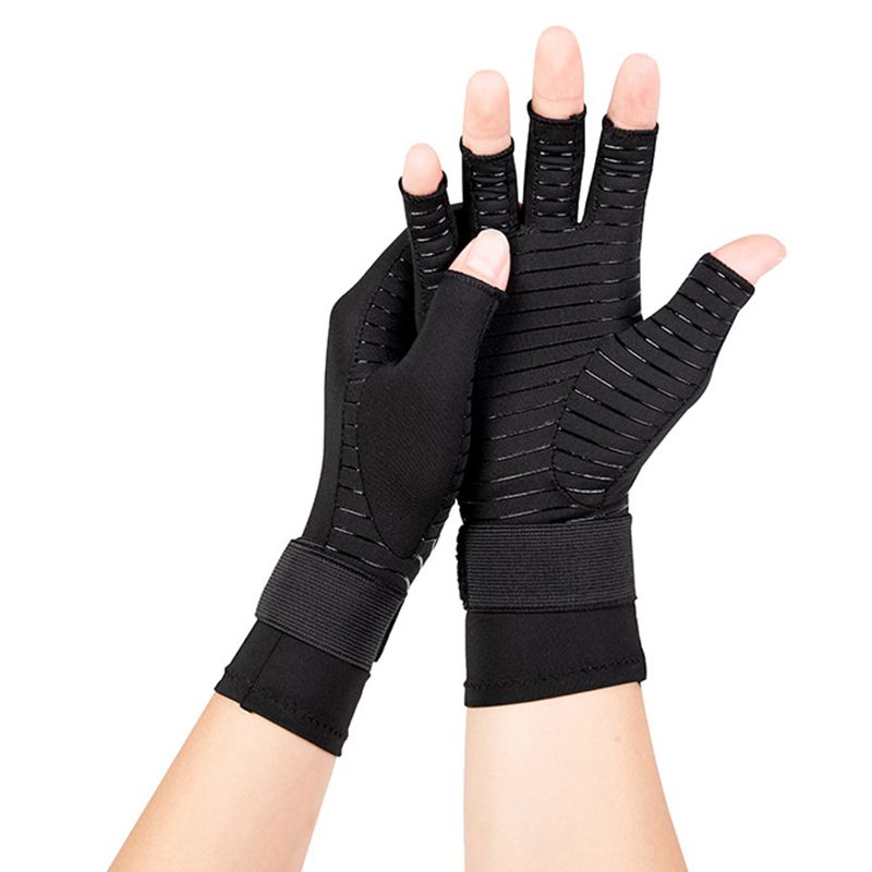 Wrist Compression Arthriti Non-Slip Wear Resistant Lengthened Fitness Guantes Lightweight Breathable Ladies Men Gloves Munequera-Black