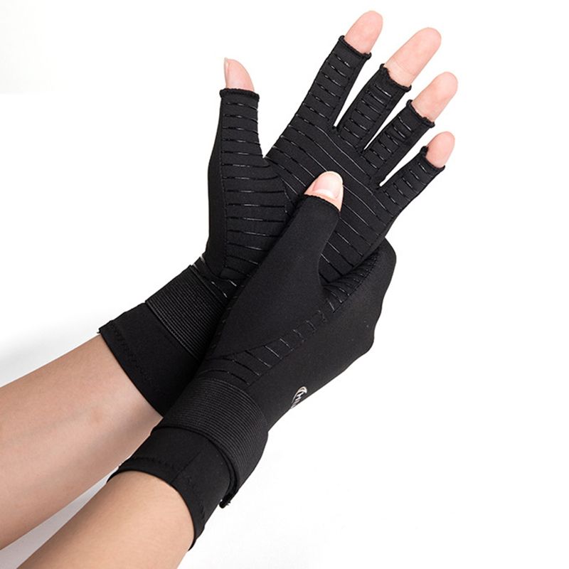 Wrist Compression Arthriti Non-Slip Wear Resistant Lengthened Fitness Guantes Lightweight Breathable Ladies Men Gloves Munequera-Black