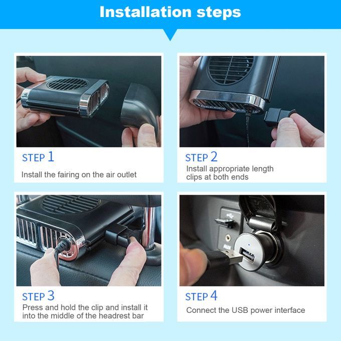 Car Fan,USB Powered Mini Car Fan, 4 Speed,Cooling Air Fan