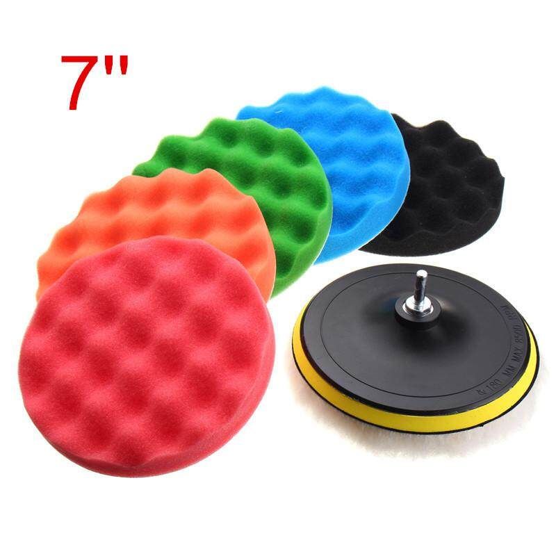 7Pcs 3/5/6/7'' Sponge Polishing Waxing Buffing Pads Kit Set Compound Fr Auto Car 7 In