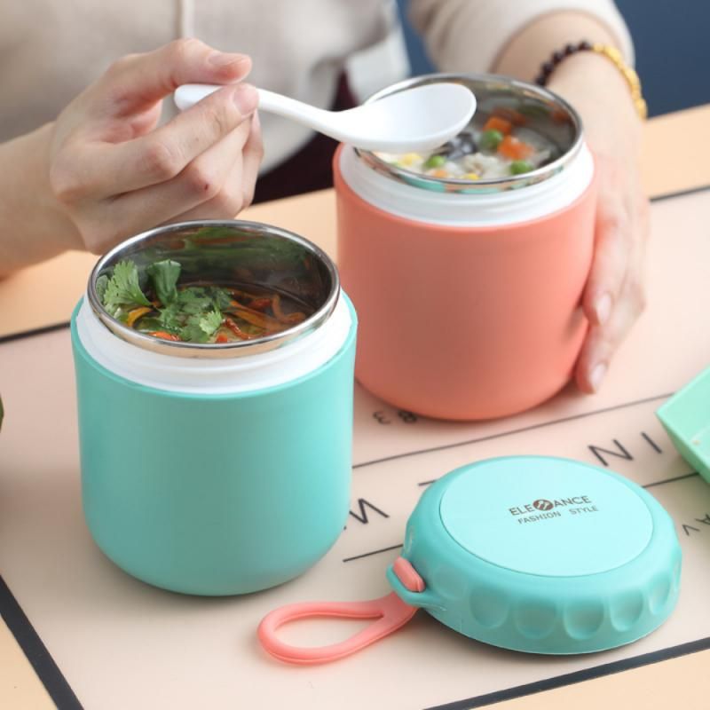 430ml Stainless Steel Thermos Food Soup Container Thermos Portable Lunch Box Children Thermos Lunch Box Kitchen Accessories Blue
