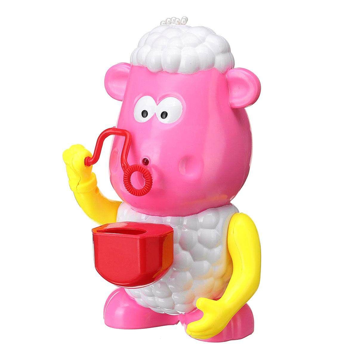 Kids Electric Bubble Tub Sheep Music Toy Automatic Shower Machine Blower Maker Red (red)