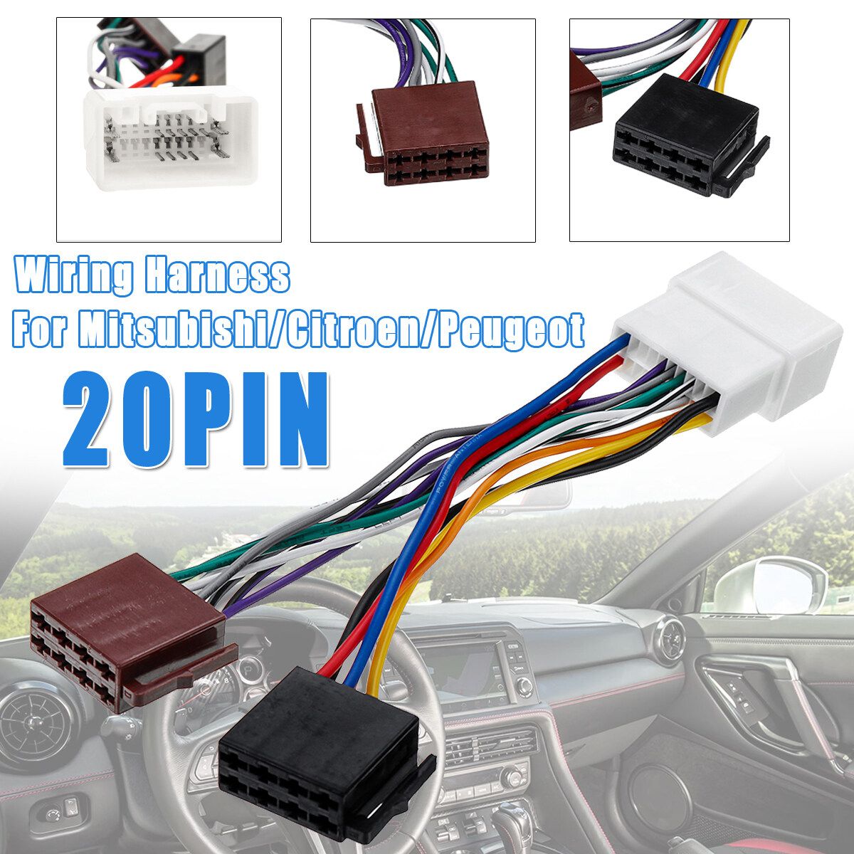 For Mitsubishi/Citroen/Peugeot Wiring Harness Stereo Radio Pug Lead Wire Loom Connector Adaptor