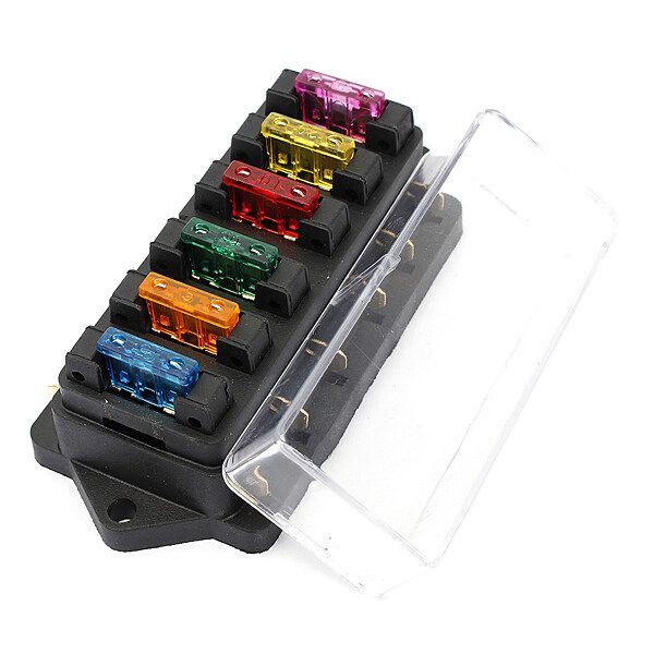 12V/24V UNIVERSAL CAR BOAT 6 WAY CIRCUIT ATO ATC STANDARD FUSE BOX HOLDER