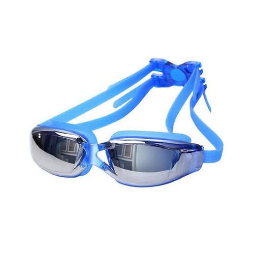 Antifog Mirror Coated Uv Protection Swimming Goggles - Blue