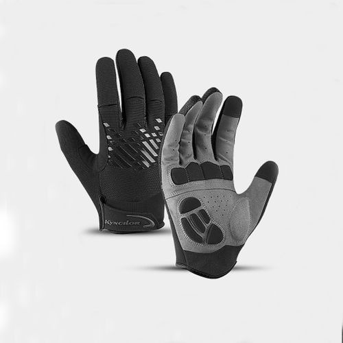Anti-Slip Cycling Gloves,Full Finger Unisex Bike Gloves（Black）