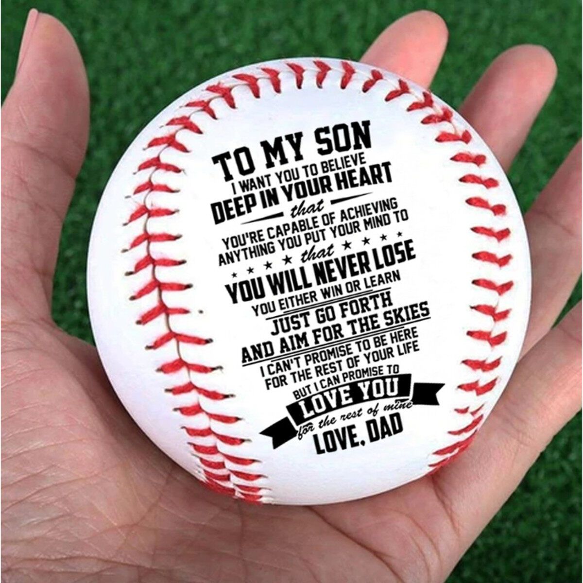 To My Son Dad Engraved Baseball Gift Oft Toy PU Foamed Training Exercise 9 Inch