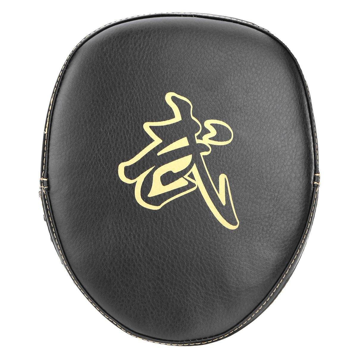 Kick Boxing Glove Punch Pad Mitt Hand Target Karate Muay Thai Training Black Gold Lettering