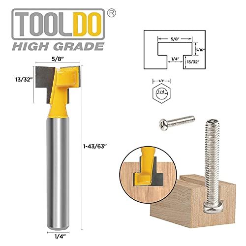 TOOLDO Keyhole Router Bit Set 14 Inch Shank Router Bits5 Pcs
