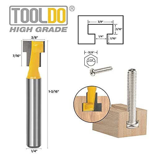 TOOLDO Keyhole Router Bit Set 14 Inch Shank Router Bits5 Pcs