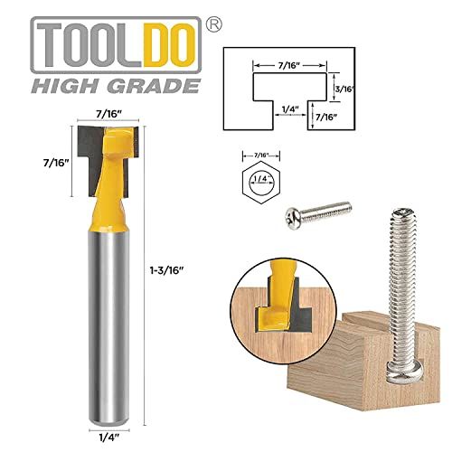 TOOLDO Keyhole Router Bit Set 14 Inch Shank Router Bits5 Pcs