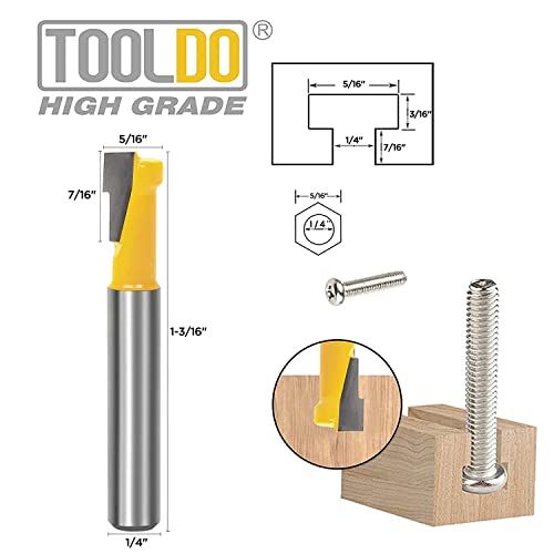 TOOLDO Keyhole Router Bit Set 14 Inch Shank Router Bits5 Pcs